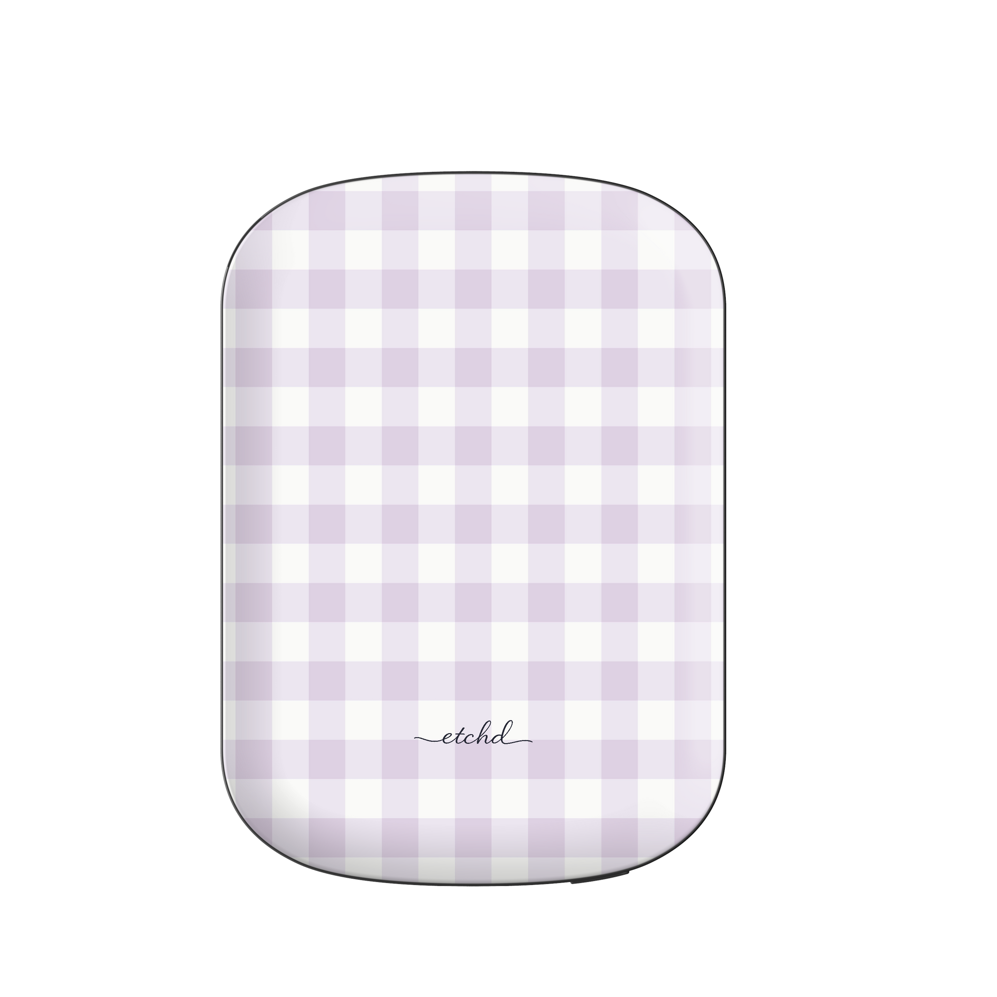 Lilac & White Gingham Magnetic Powerbank by etchd