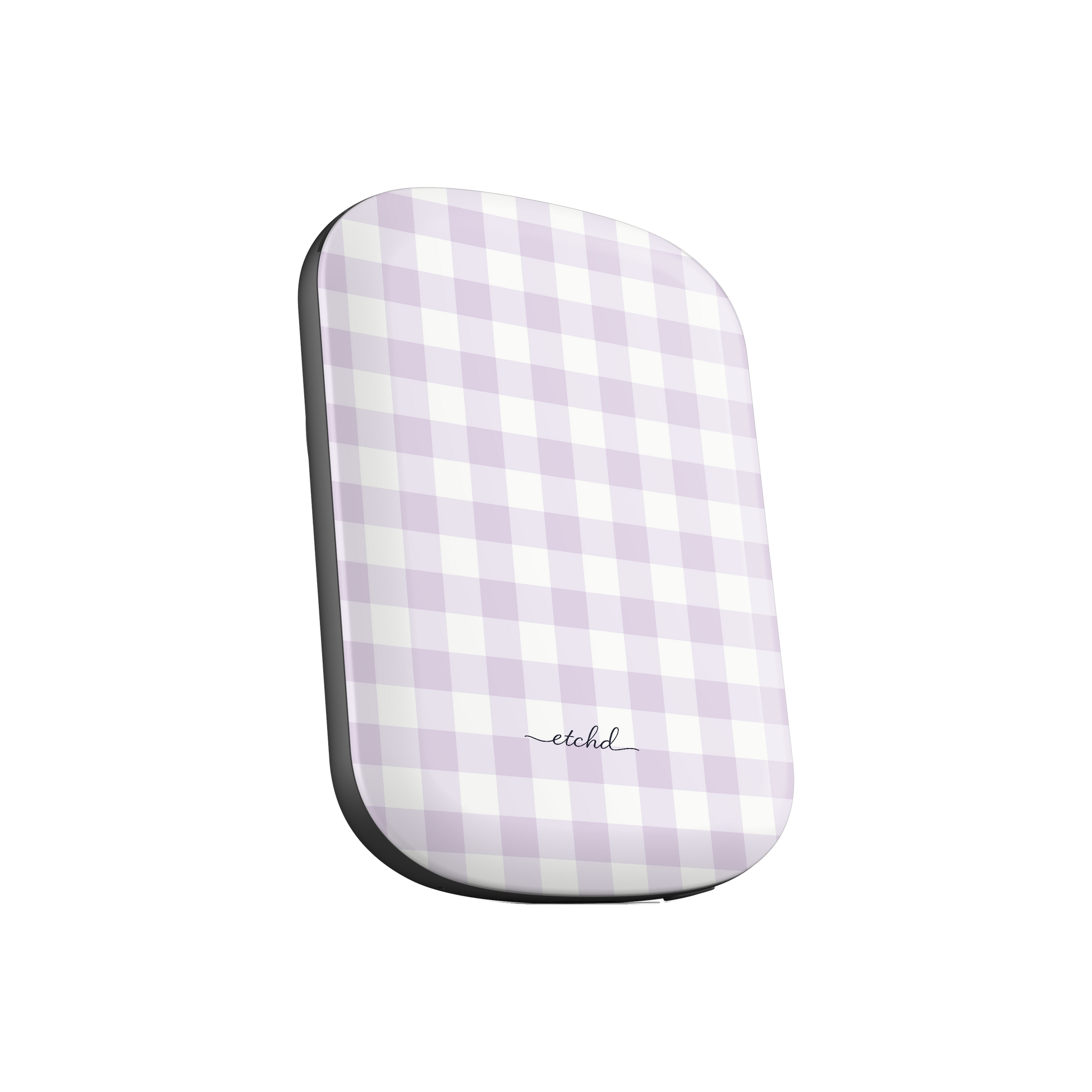 Lilac & White Gingham Magnetic Powerbank by etchd, view 2