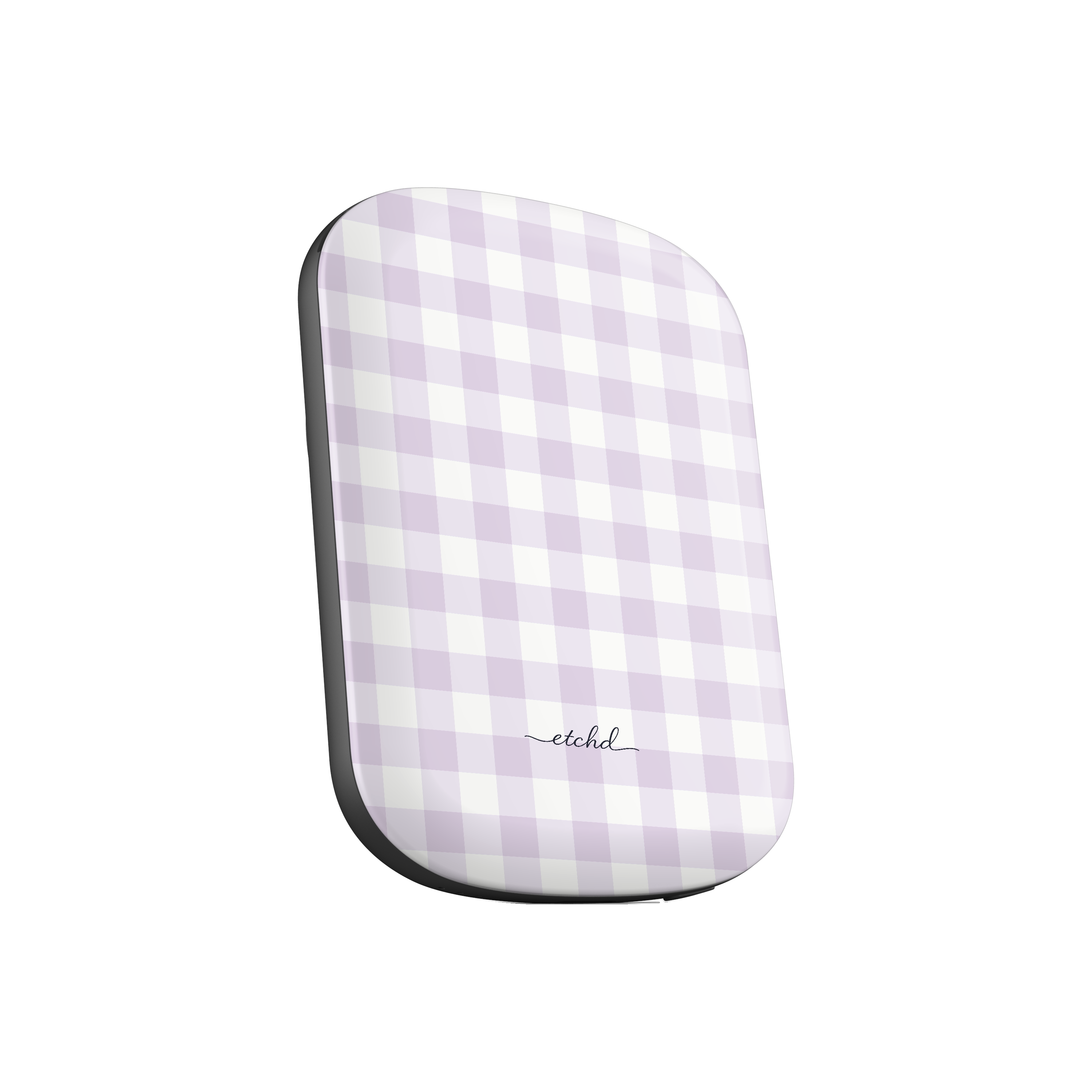 Lilac & White Gingham Magnetic Powerbank by etchd, view 2