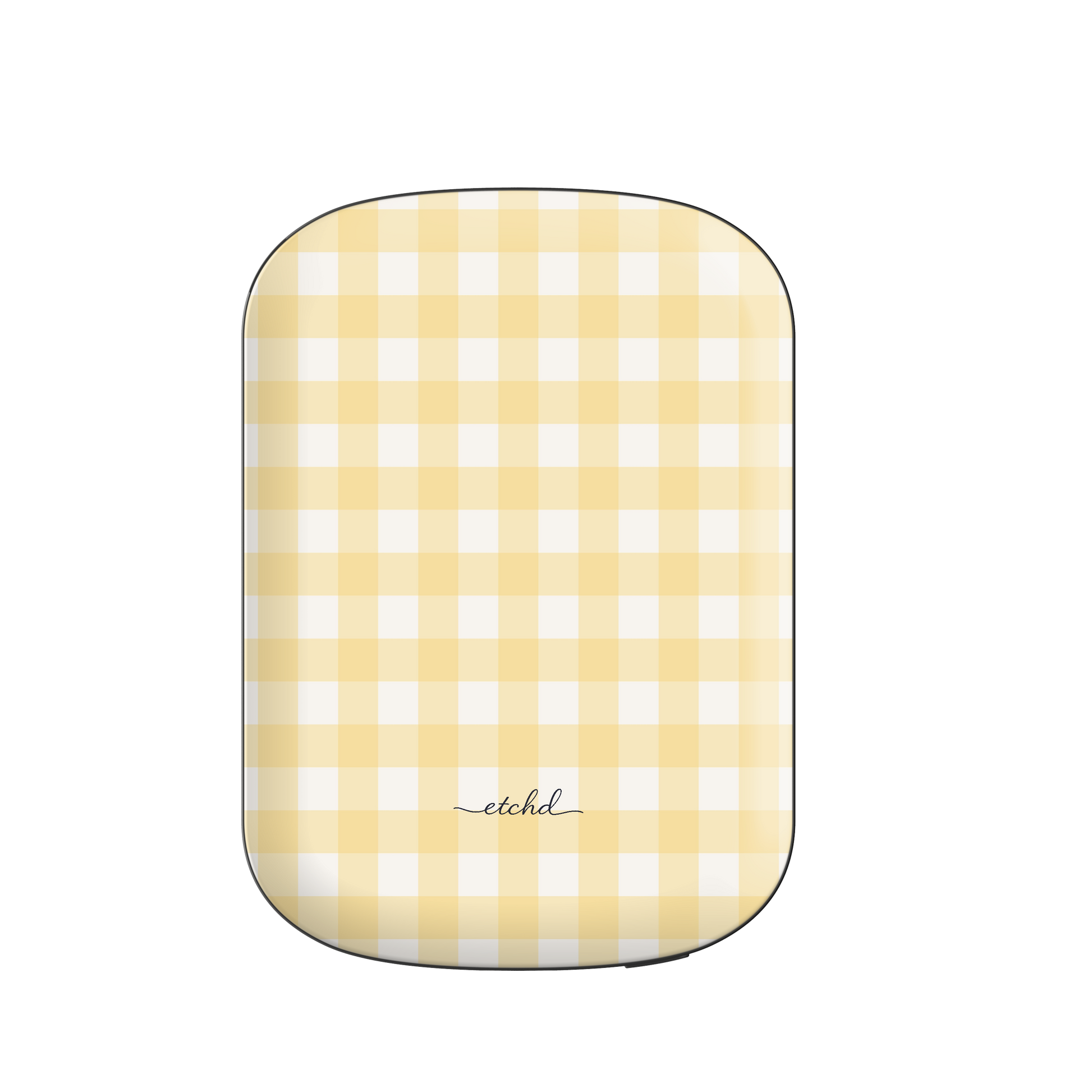 Butter & White Gingham Magnetic Powerbank by etchd