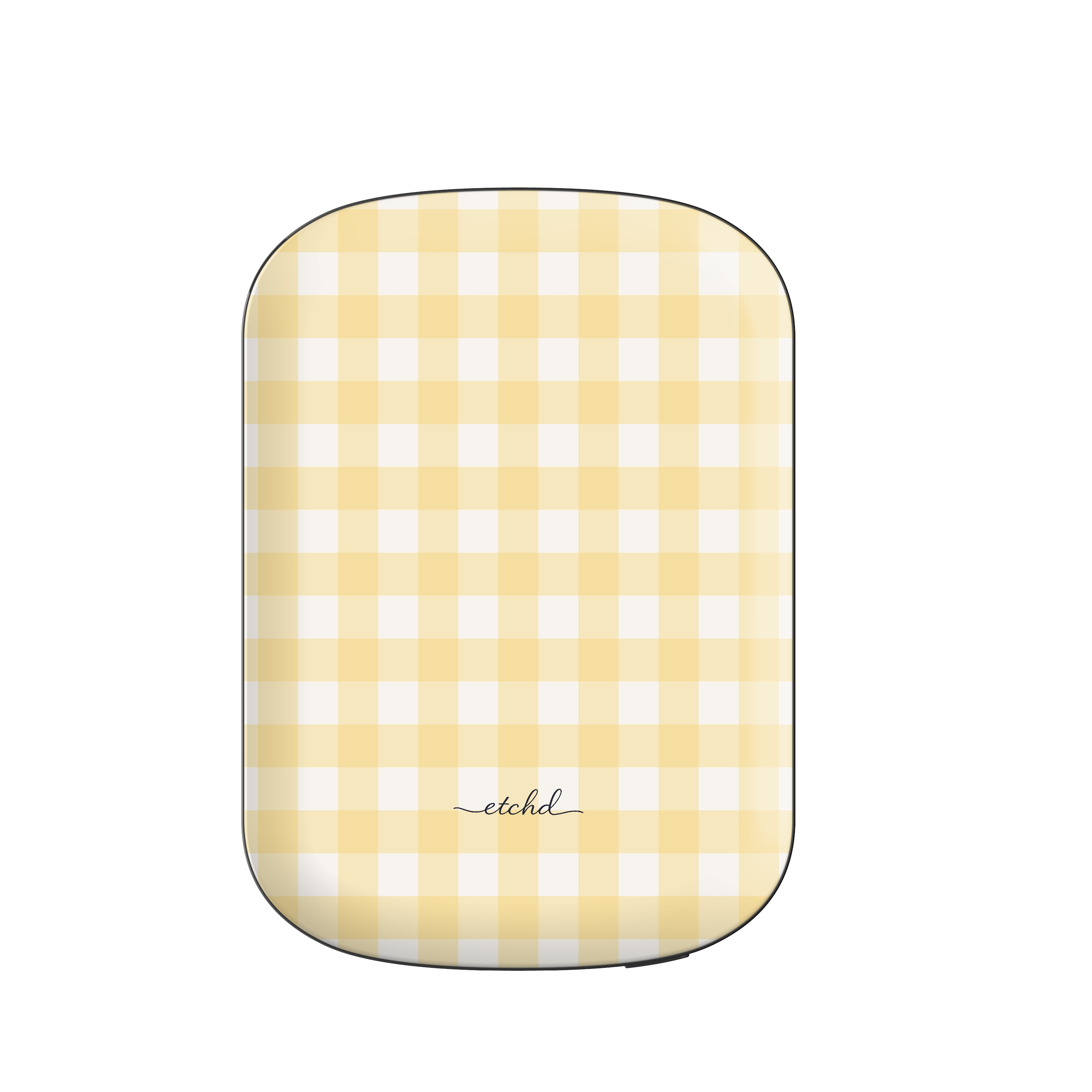 Butter & White Gingham Magnetic Powerbank by etchd