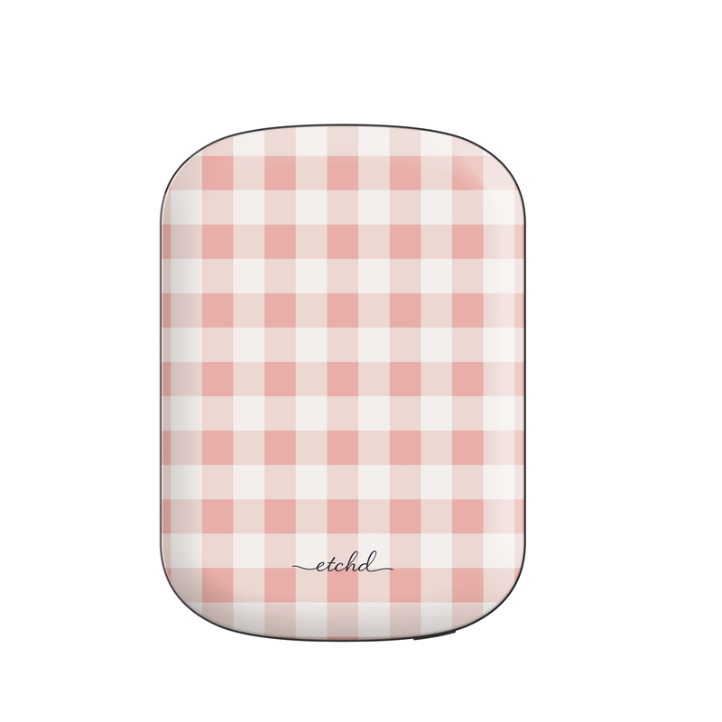 Blush & White Gingham Batería externa magnética de etchd