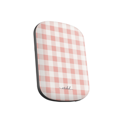 Blush & White Gingham Batería externa magnética de etchd, vista 2