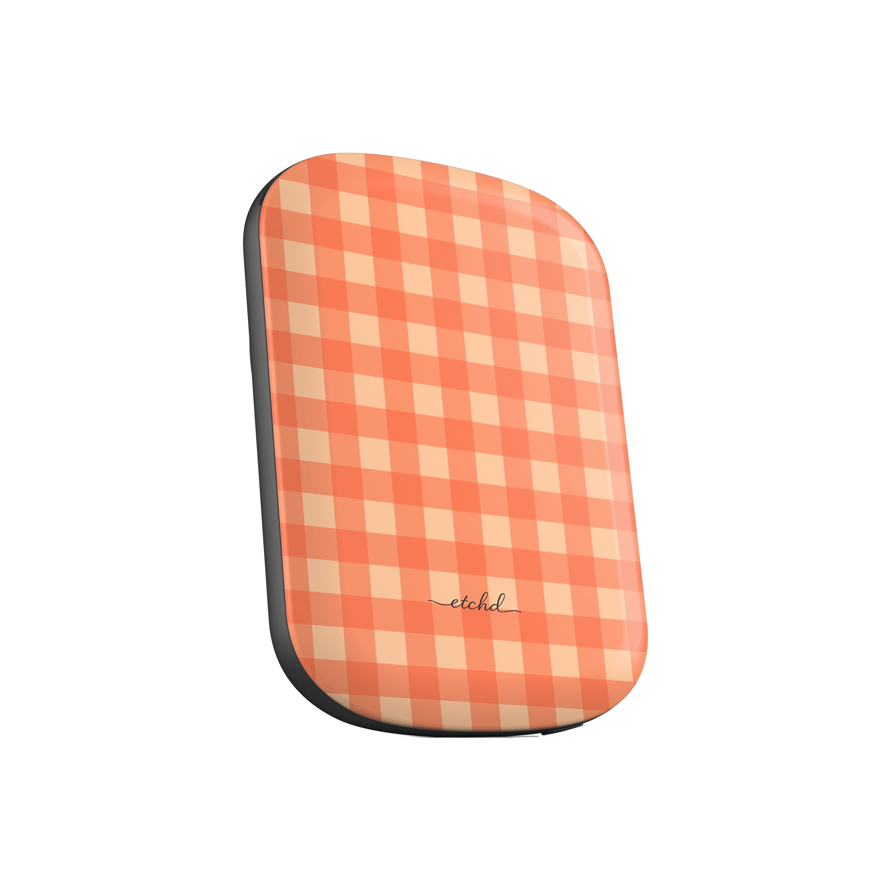 Coral & Peach Gingham Magnetic Powerbank by etchd, view 2