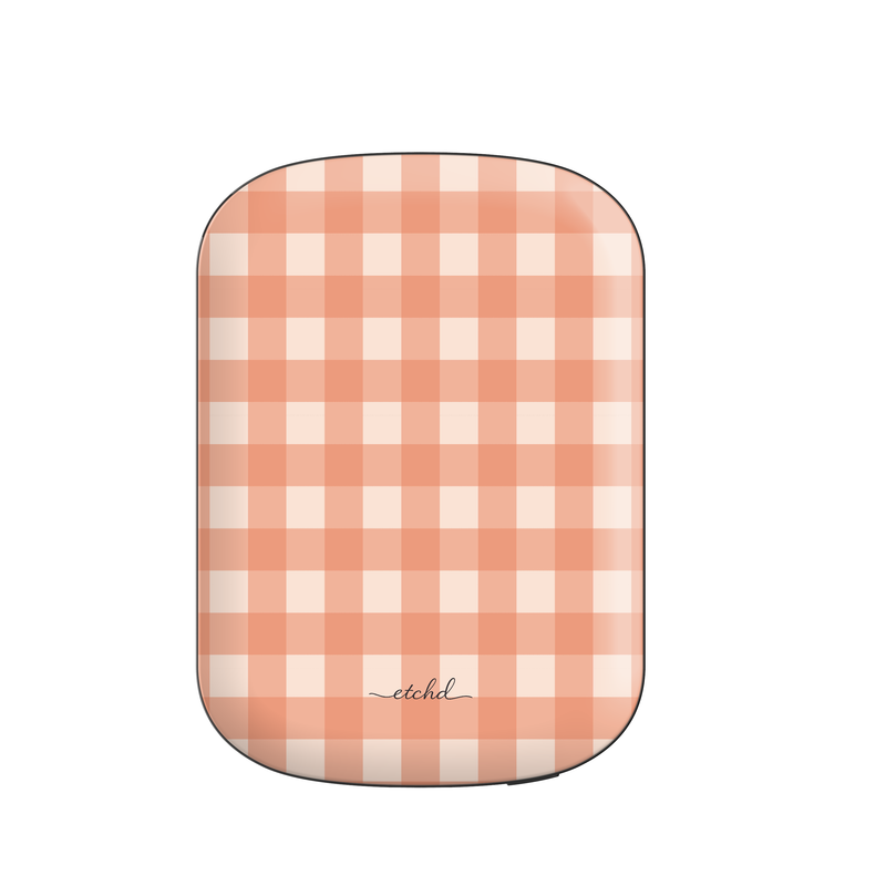 Coral & Cream Gingham Powerbank magnetico di etchd