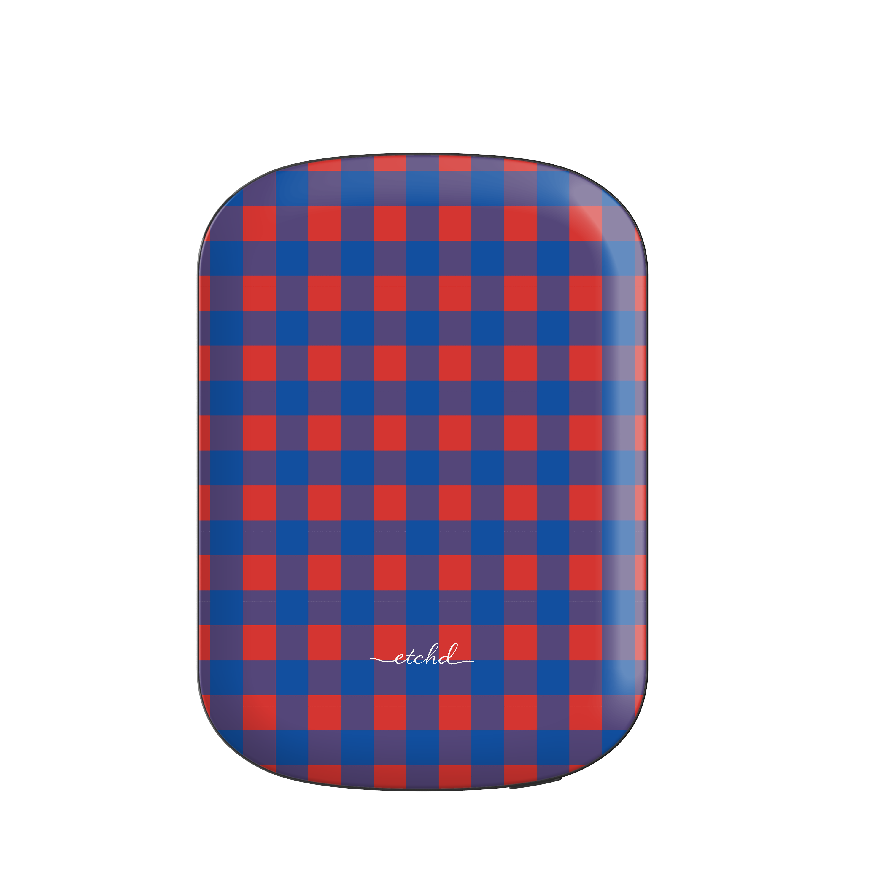 Cobalt & Poppy Gingham Magnetic Powerbank by etchd