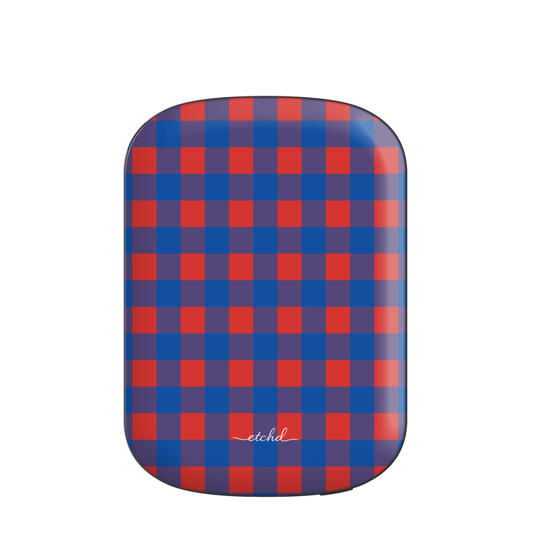 Cobalt & Poppy Gingham Batería externa magnética de etchd