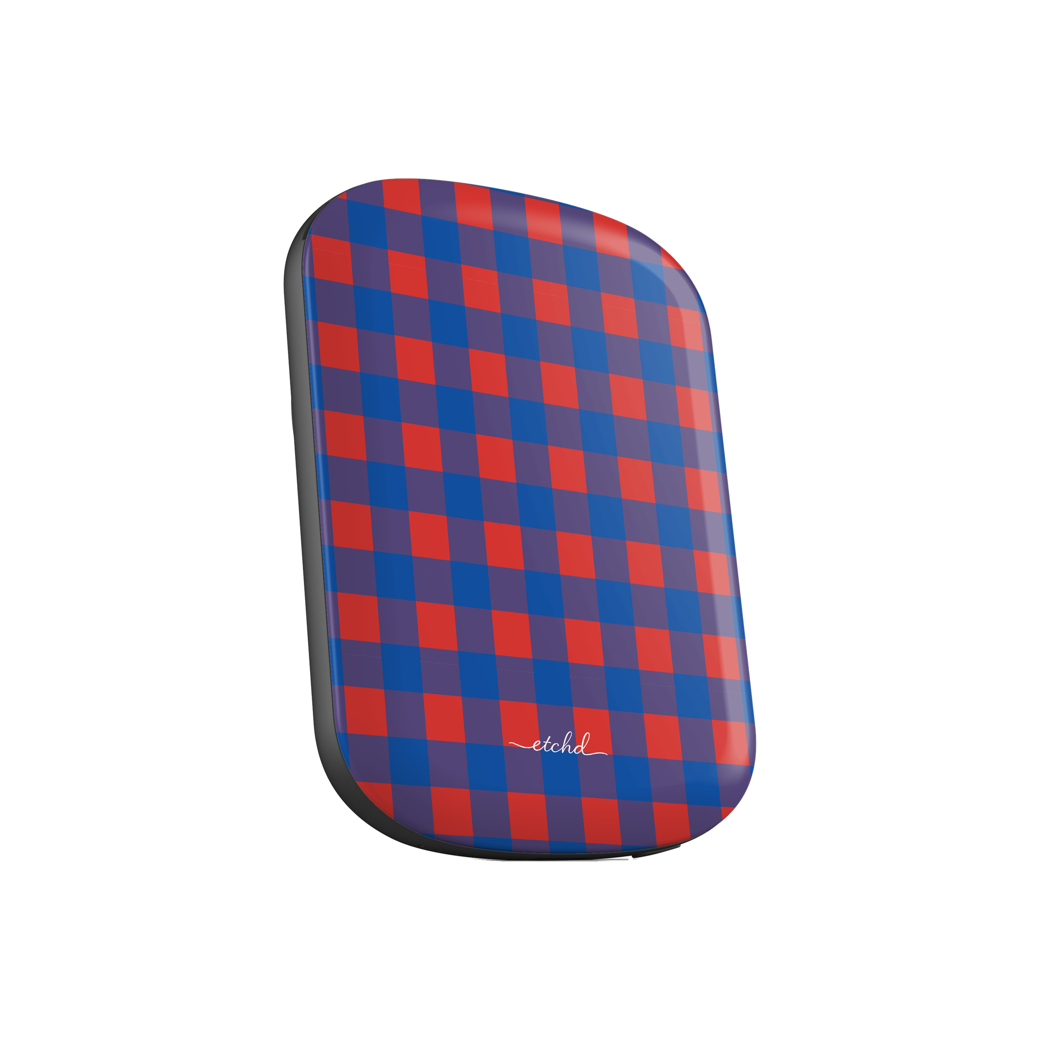 Cobalt & Poppy Gingham Batería externa magnética de etchd, vista 2