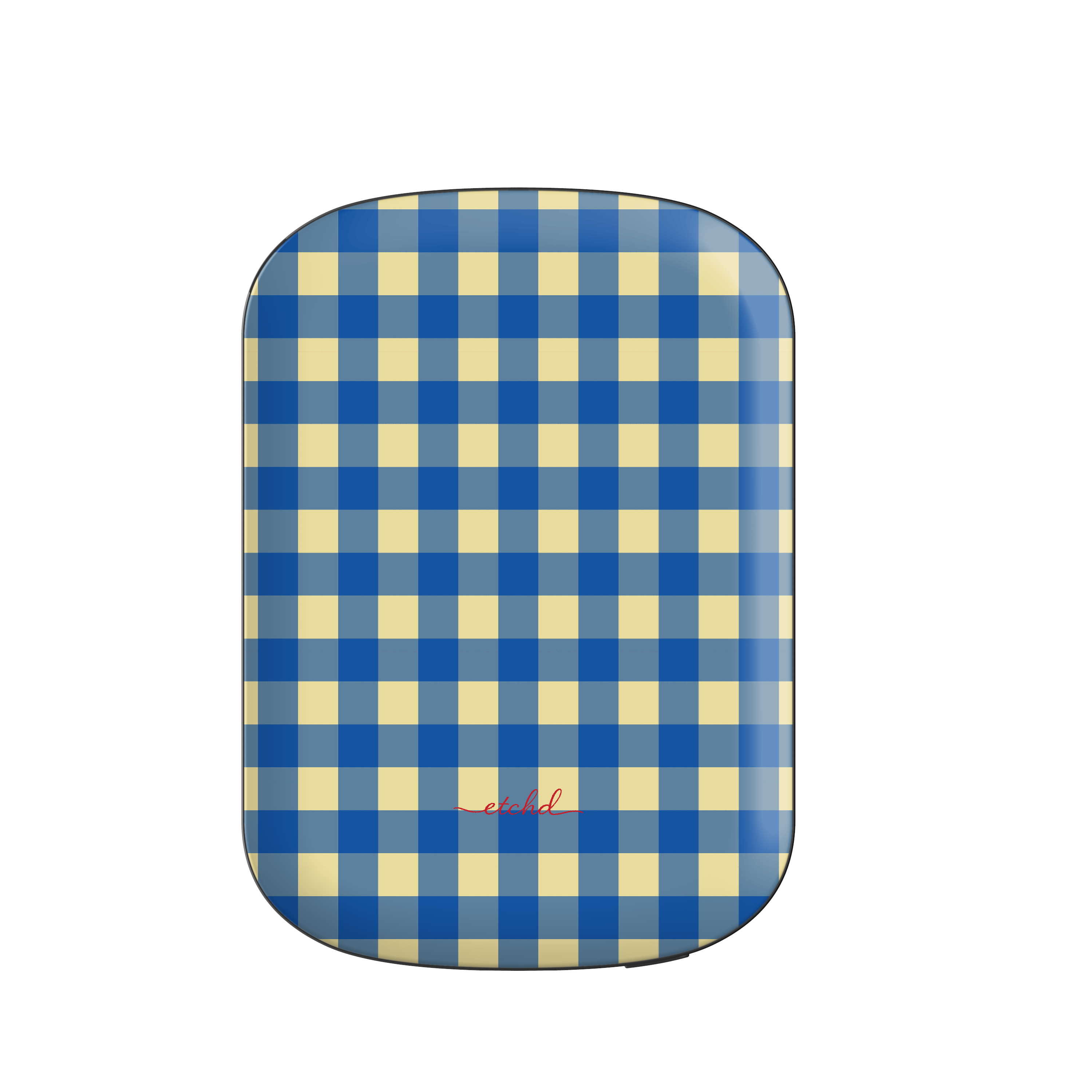 Butter & Cobalt Gingham Magnetic Powerbank by etchd