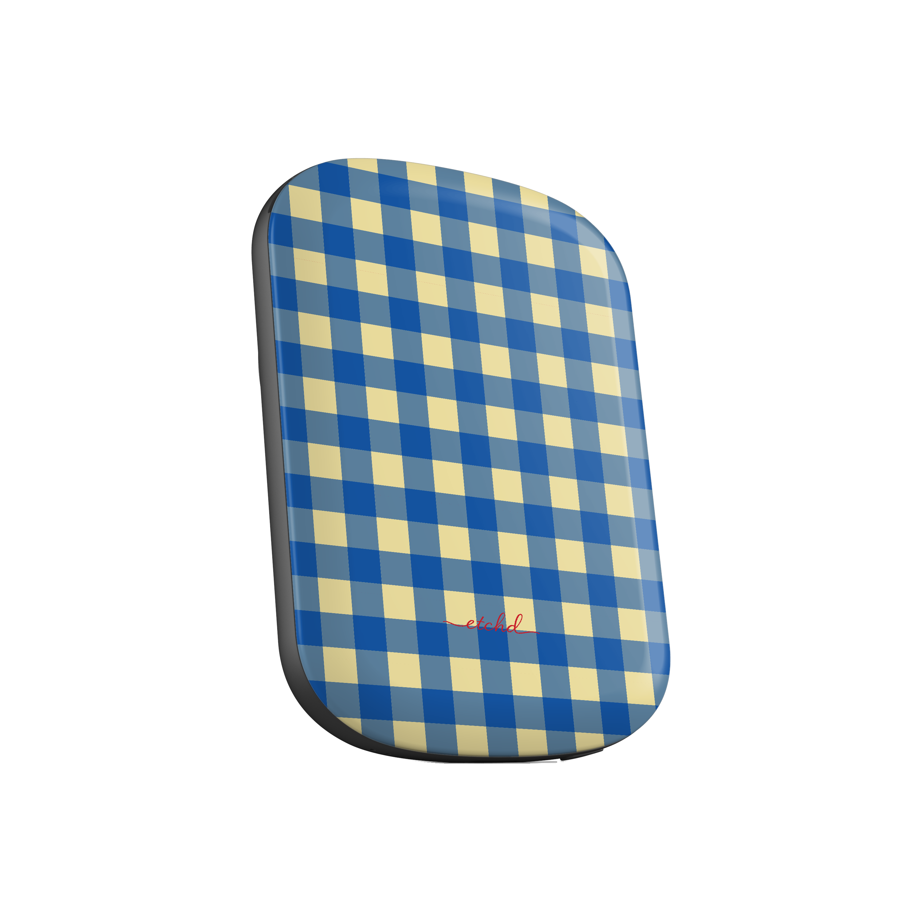 Butter & Cobalt Gingham Magnetic Powerbank by etchd, view 2