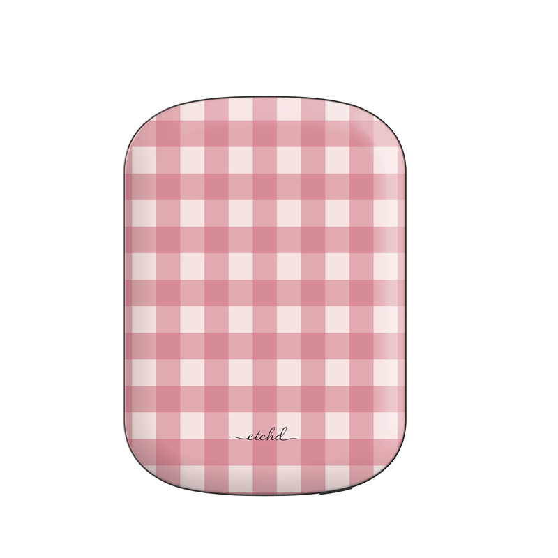 Blush & Cream Gingham Batería externa magnética de etchd