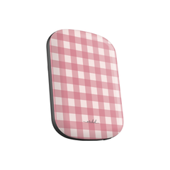 Blush & Cream Gingham Batería externa magnética de etchd, vista 2