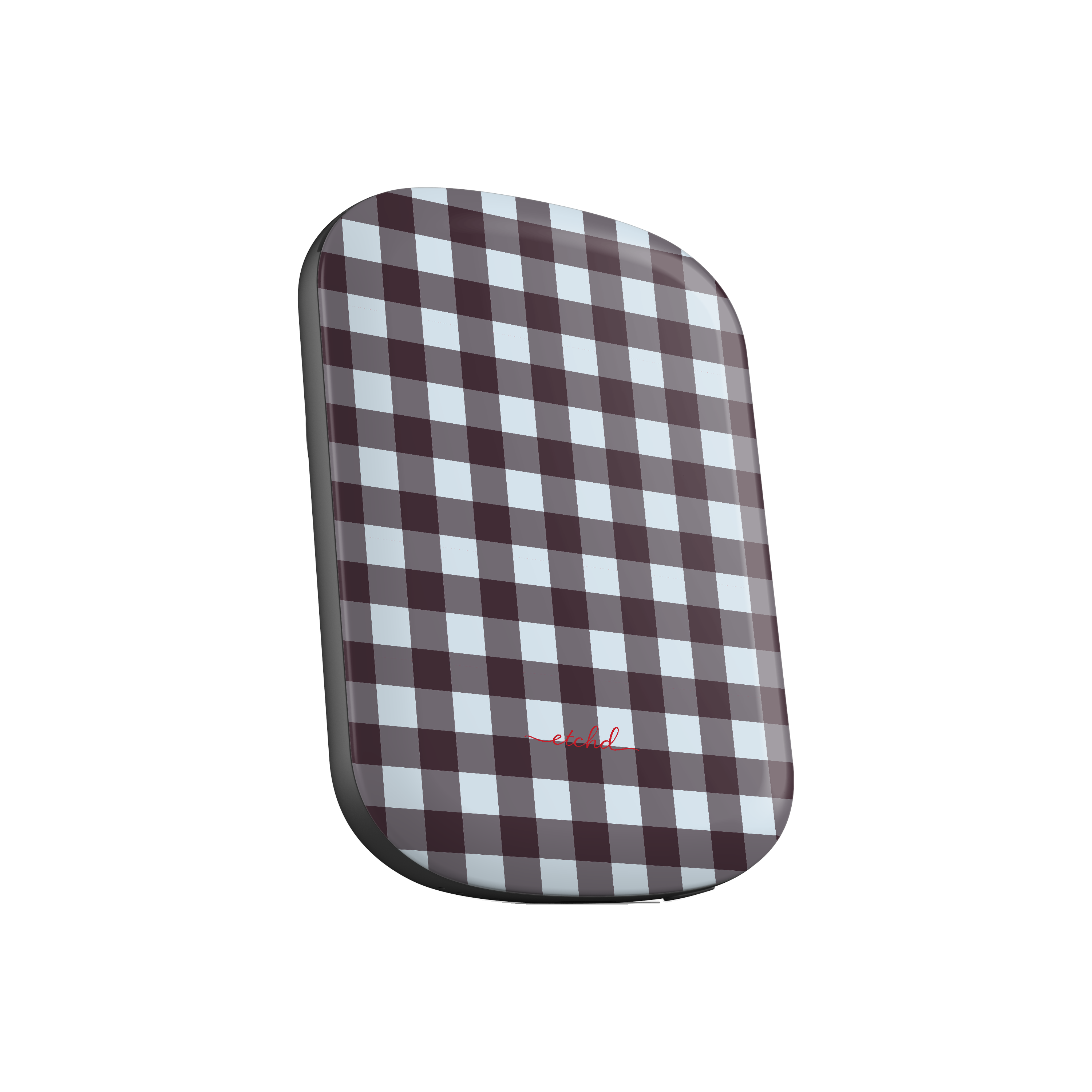 Blue & Plum Gingham Magnetic Powerbank by etchd, view 2