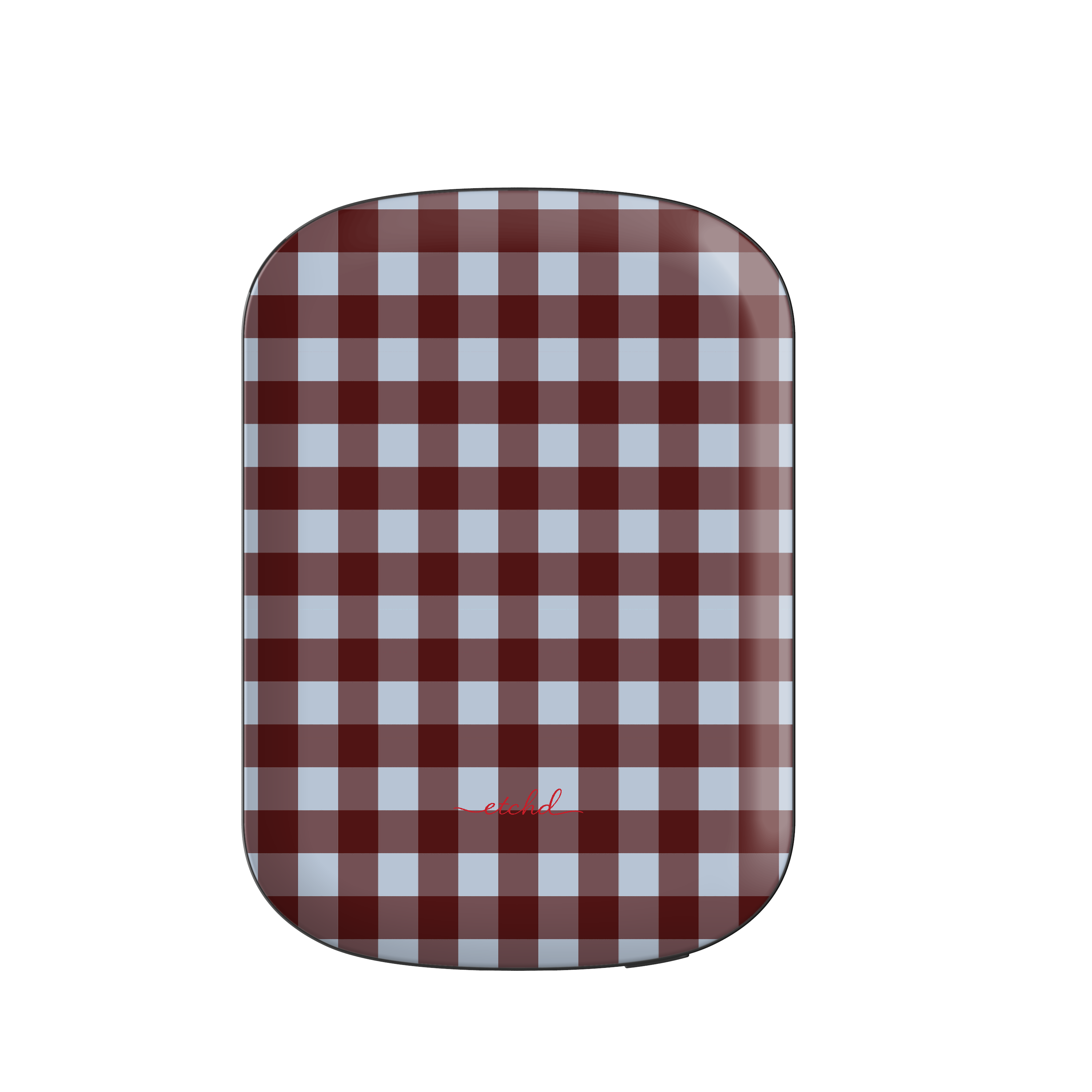 Blue & Cherry Gingham Magnetic Powerbank by etchd