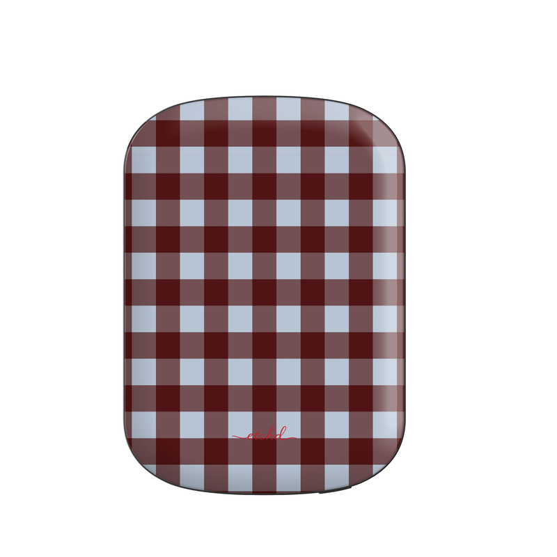 Blue & Cherry Gingham Batería externa magnética de etchd