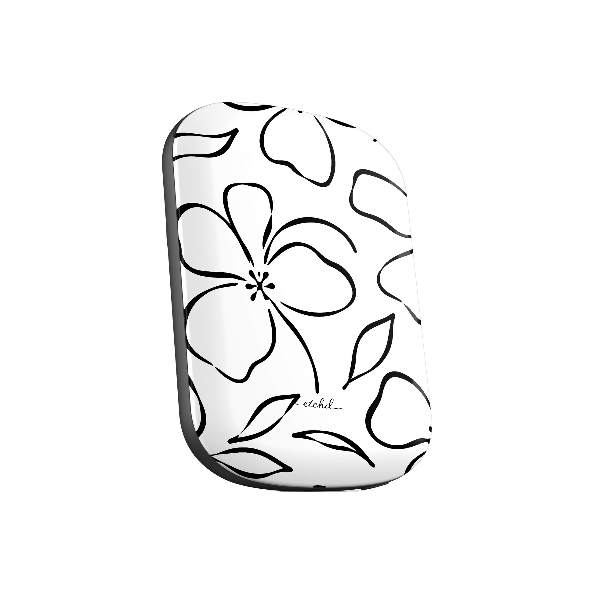 White & Black Floral Magnetic Powerbank by etchd, view 2