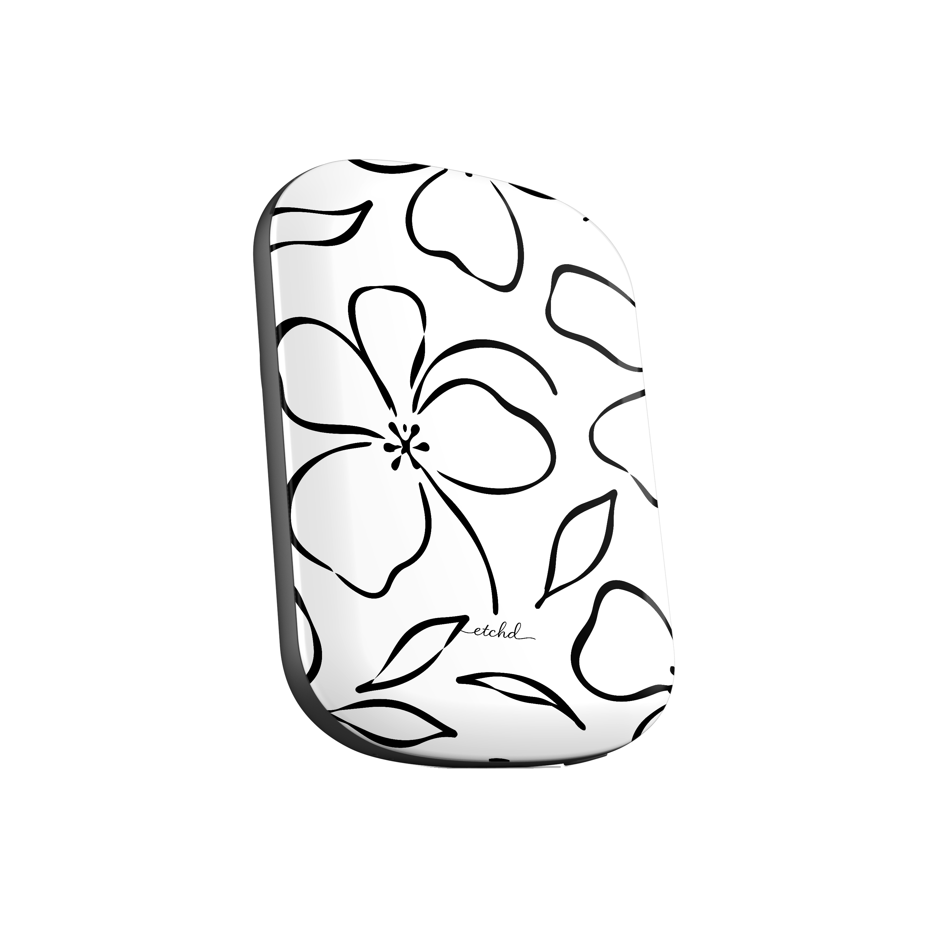 White & Black Floral Magnetic Powerbank by etchd, view 2