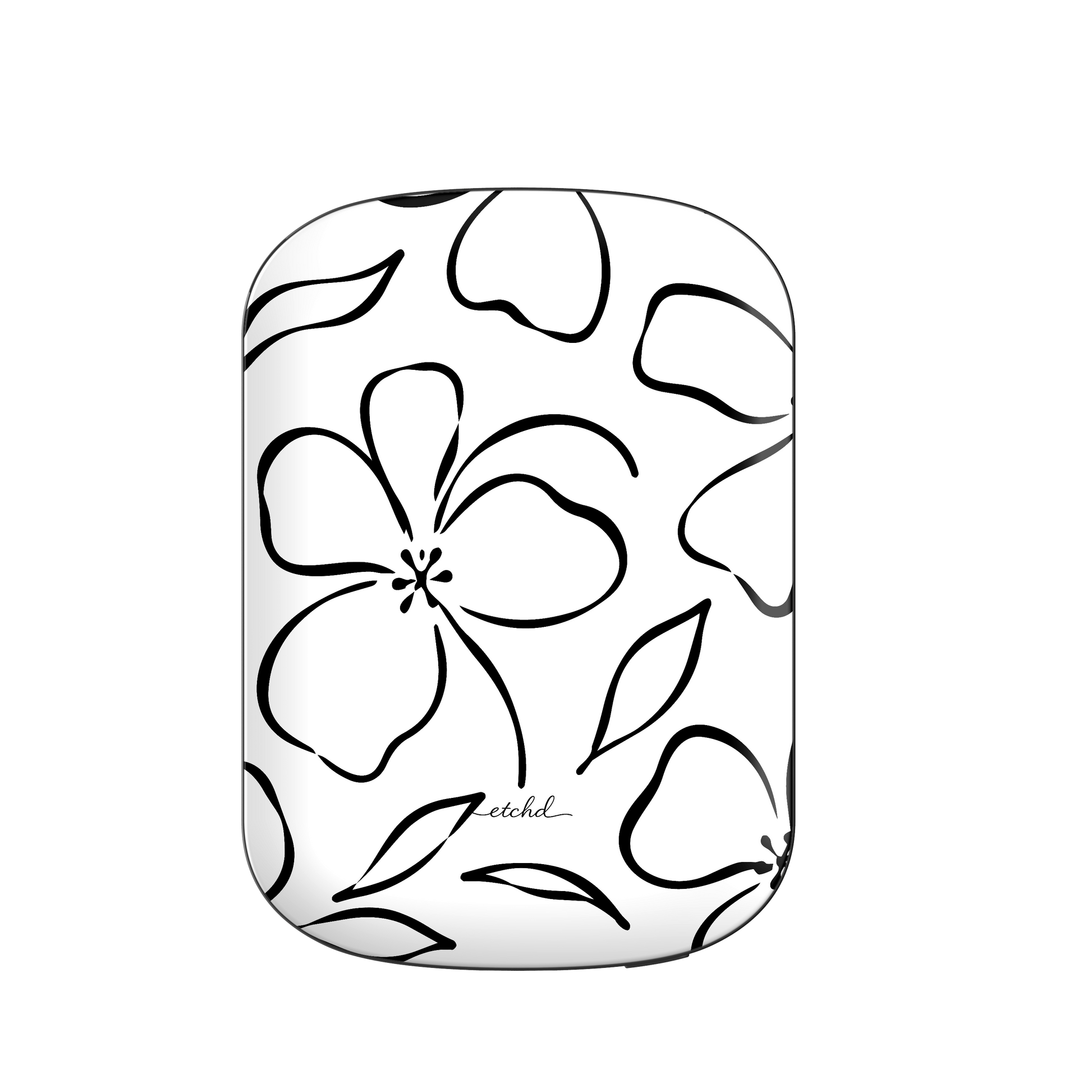 White & Black Floral Magnetic Powerbank by etchd
