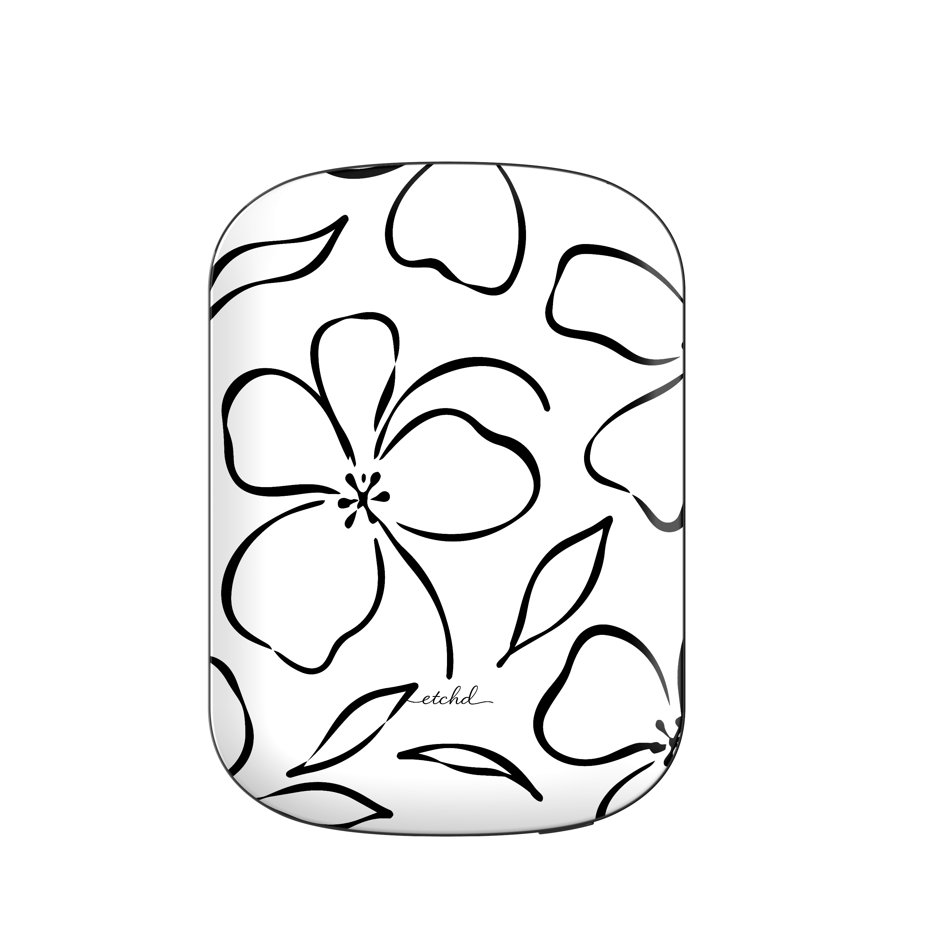 White & Black Floral Magnetic Powerbank by etchd