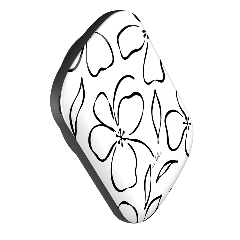 White & Black Floral Magnetic Powerbank by etchd, view 3