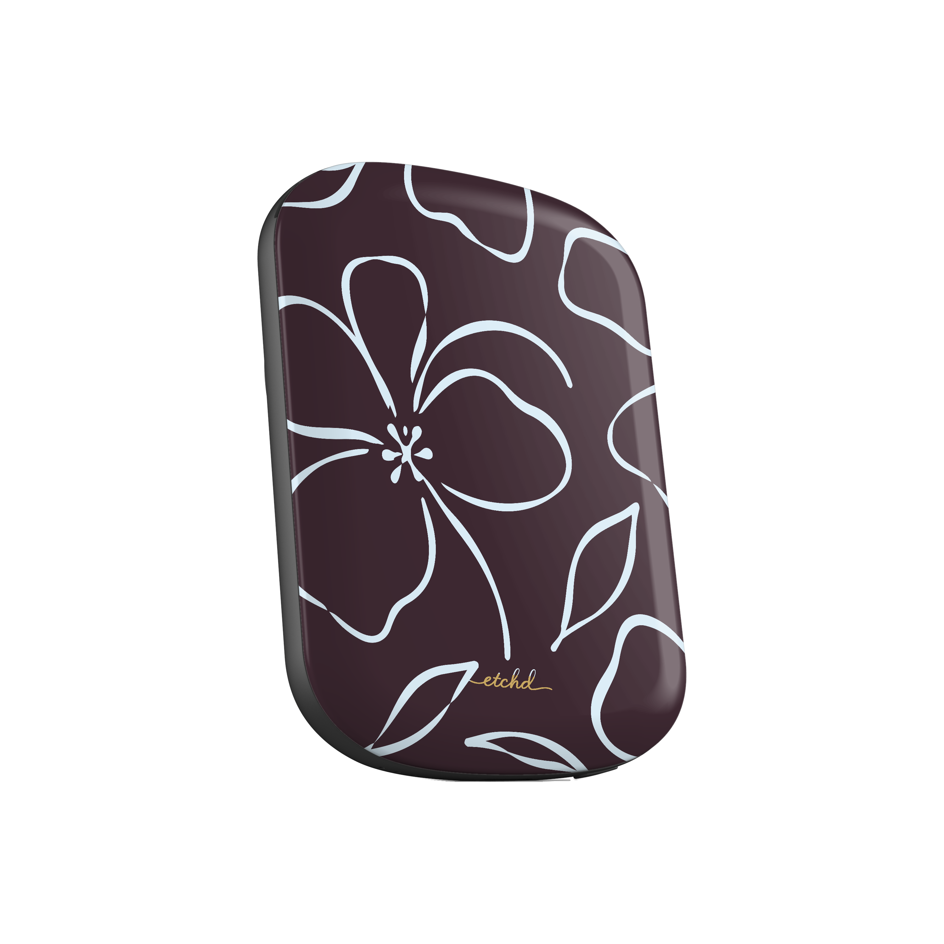 Plum & Blue Floral Batería externa magnética de etchd, vista 2