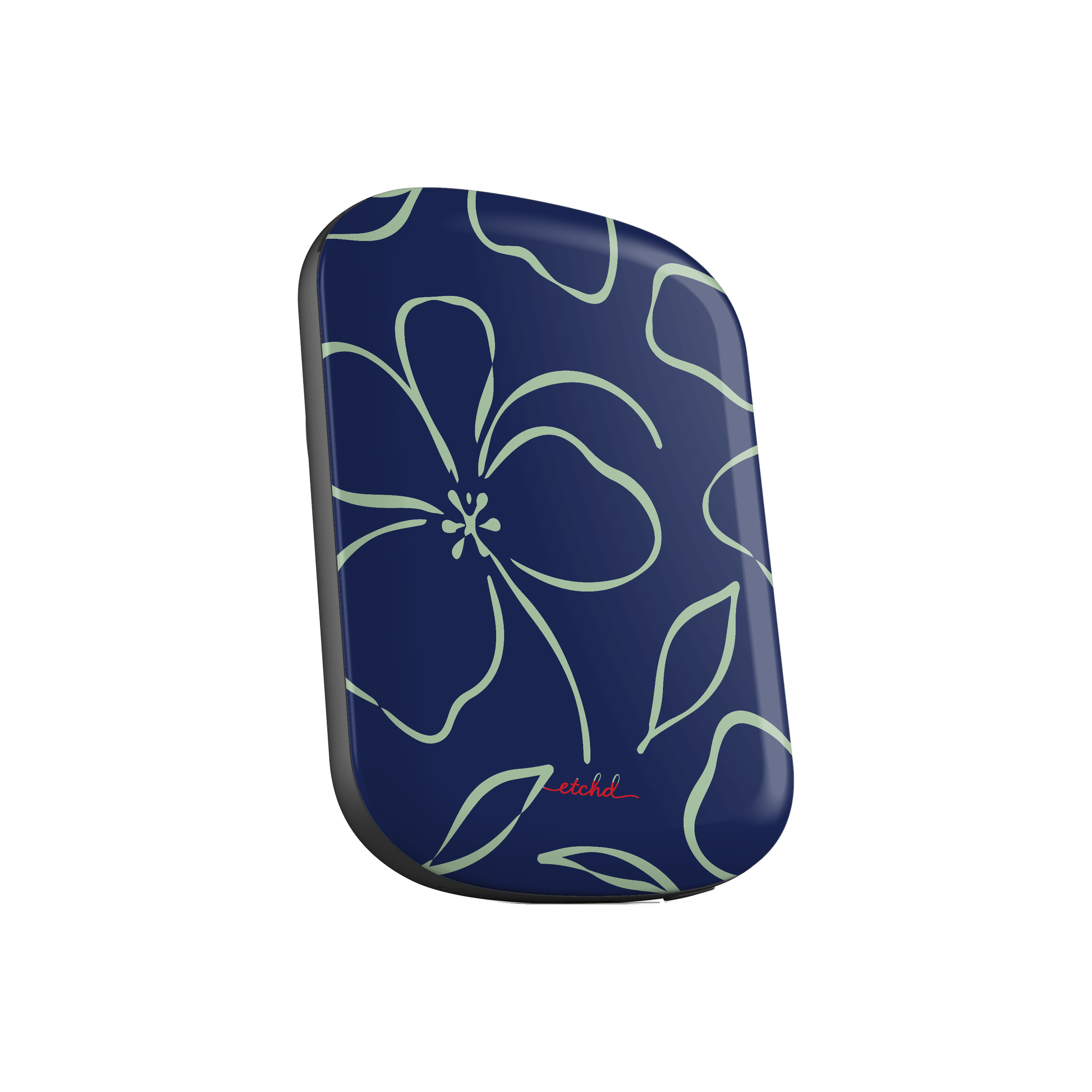 Navy & Sage Floral Powerbank magnetico di etchd, vista 2