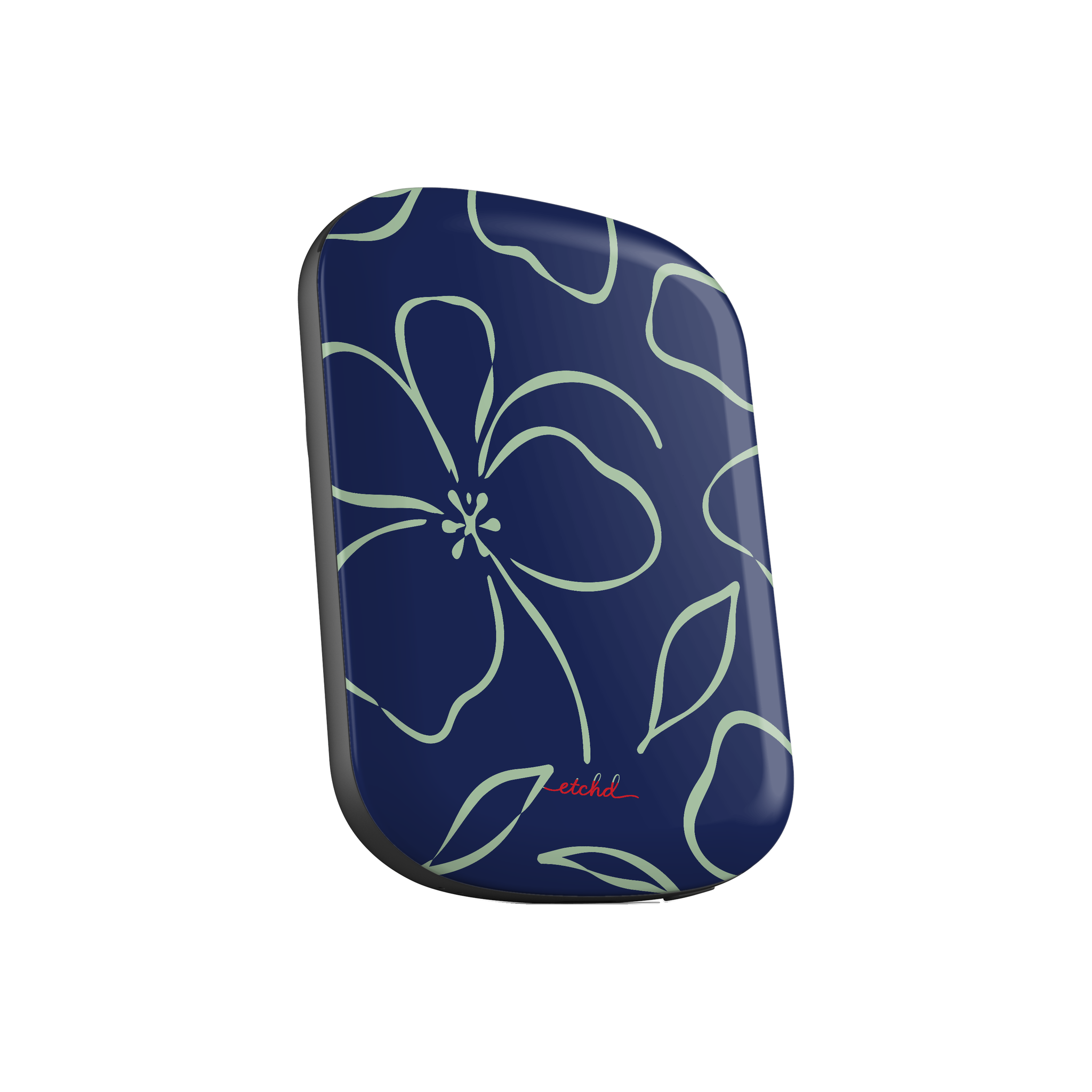 Navy & Sage Floral Powerbank magnetico di etchd, vista 2