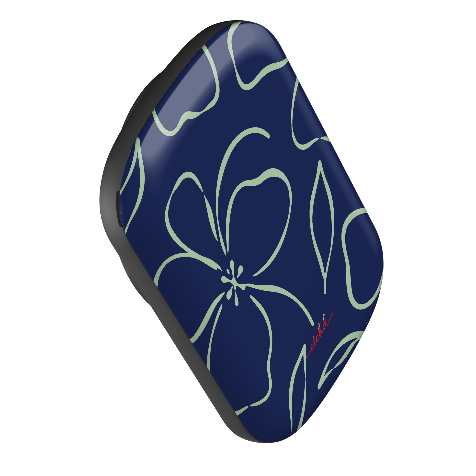Navy & Sage Floral Powerbank magnetico di etchd, vista 3