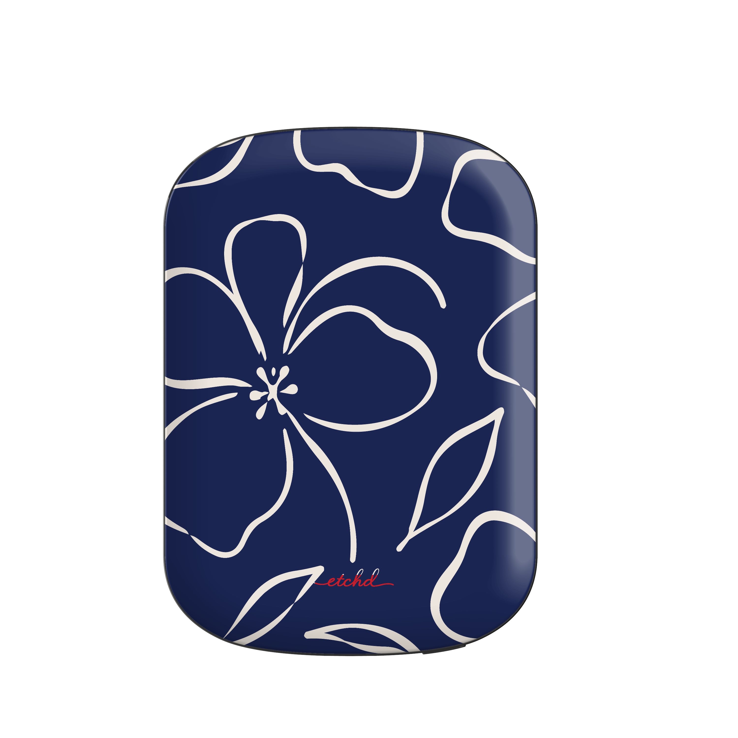 Navy & Cream Floral Batería externa magnética de etchd