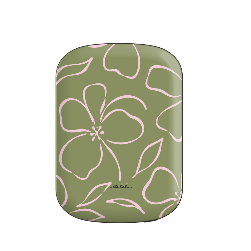 Green & Pink Floral Magnetic Powerbank by etchd