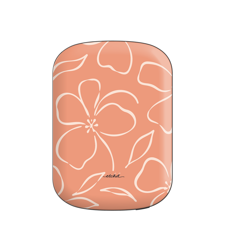 Coral & Cream Floral Magnetic Powerbank by etchd
