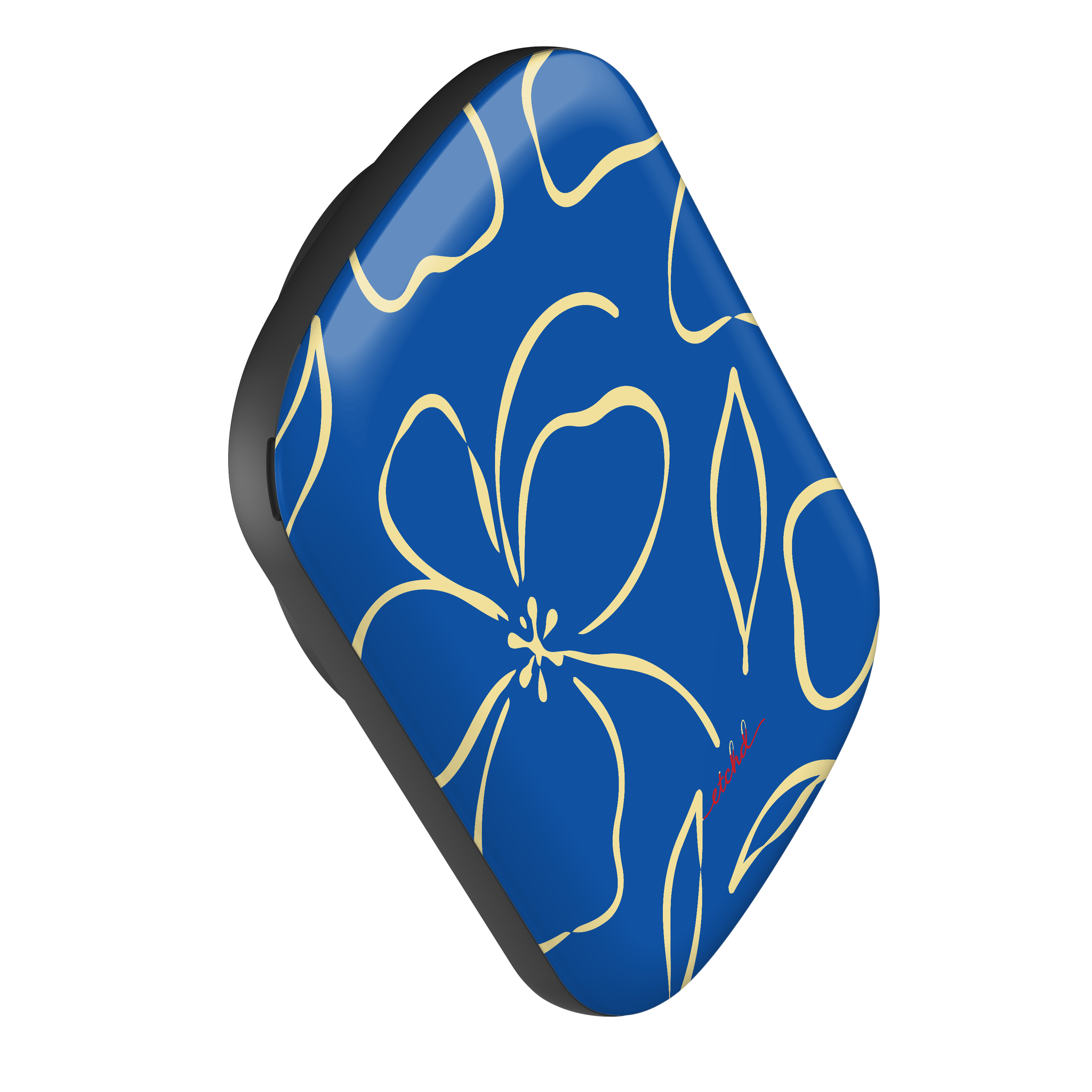 Cobalt & Butter Floral Powerbank magnetico di etchd, vista 3
