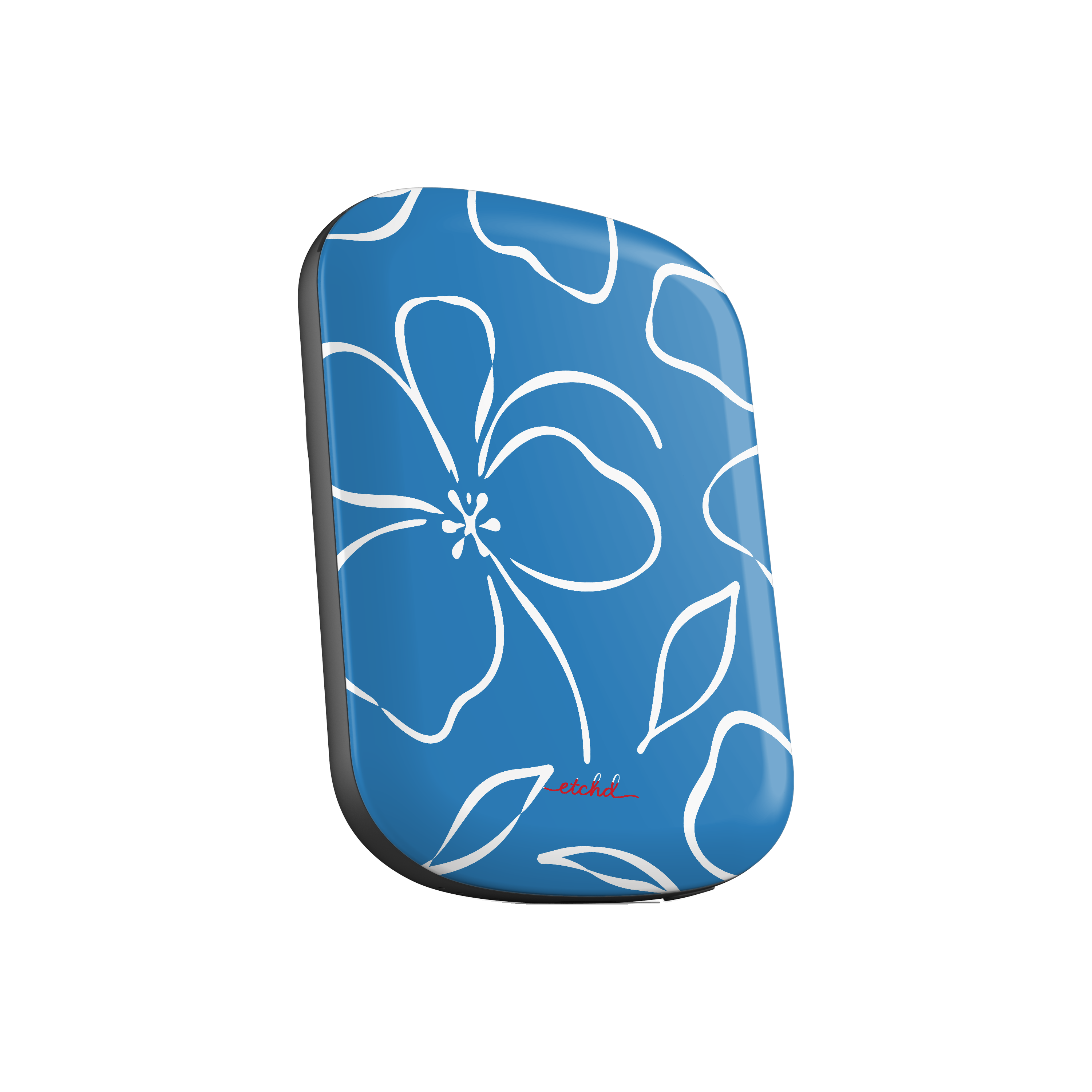 Cerulean & White Floral Powerbank magnetico di etchd, vista 2