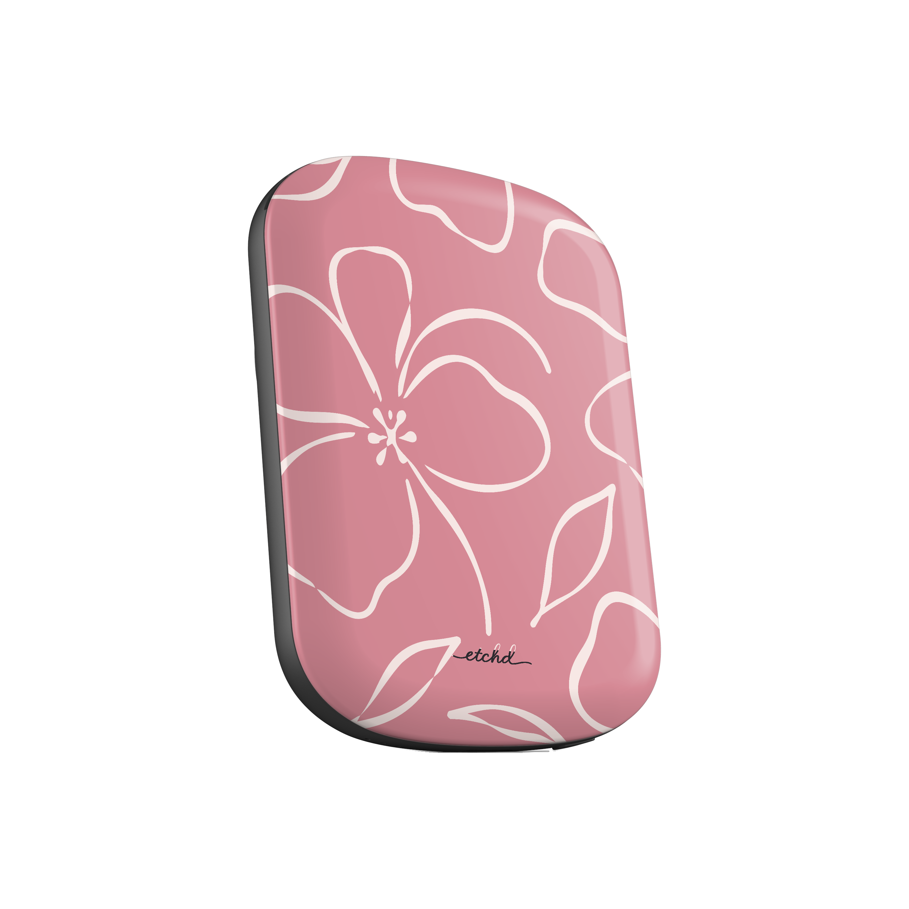 Blush & Cream Floral Batería externa magnética de etchd, vista 2
