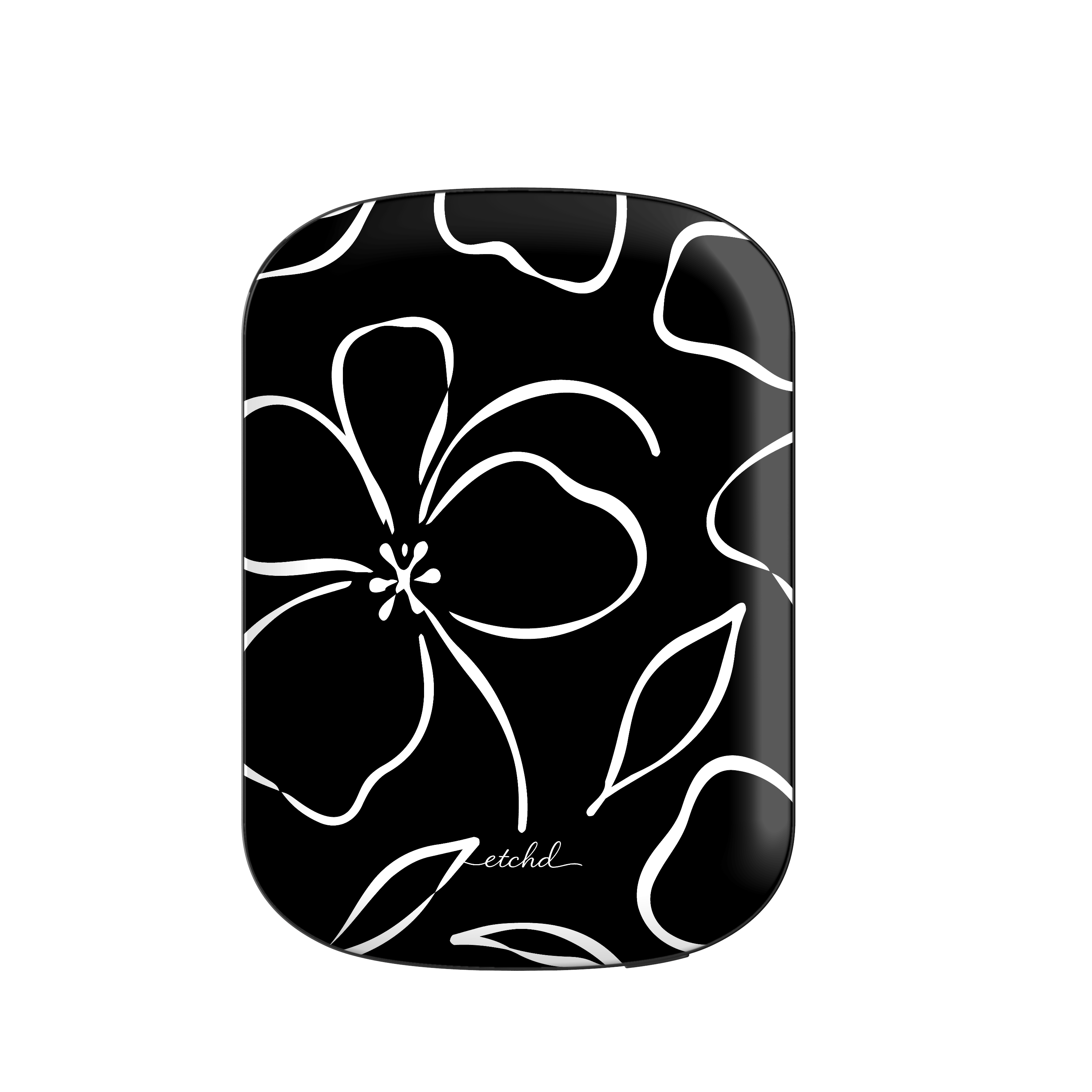 Black & White Floral Powerbank magnetico di etchd