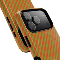 Persimmon & Wasabi Striped Diagonal Magnetic Phone Case by etchd, view 99