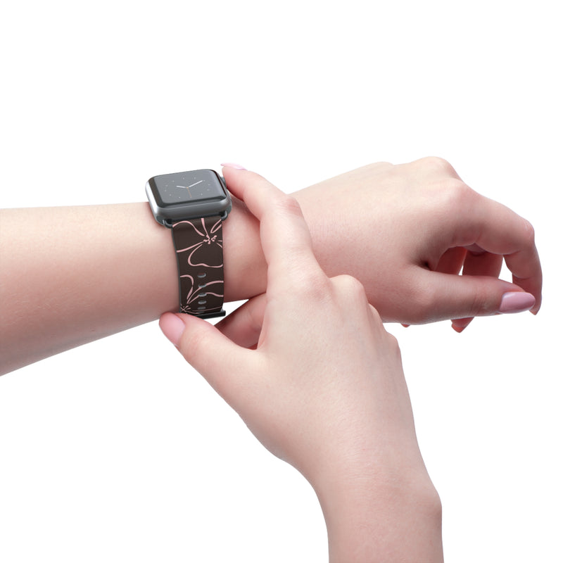 Espresso & Blush Floral Smartwatch Strap by etchd, view 11