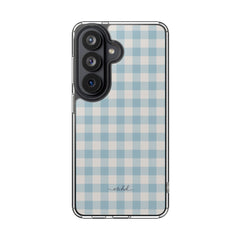 Cornflower Gingham Clear Phone Case by etchd, view 23