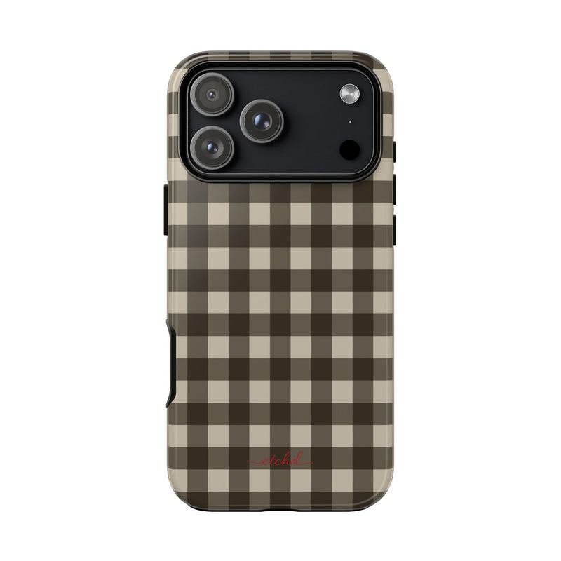 Cream & Brown Gingham Phone Case by etchd, view 59