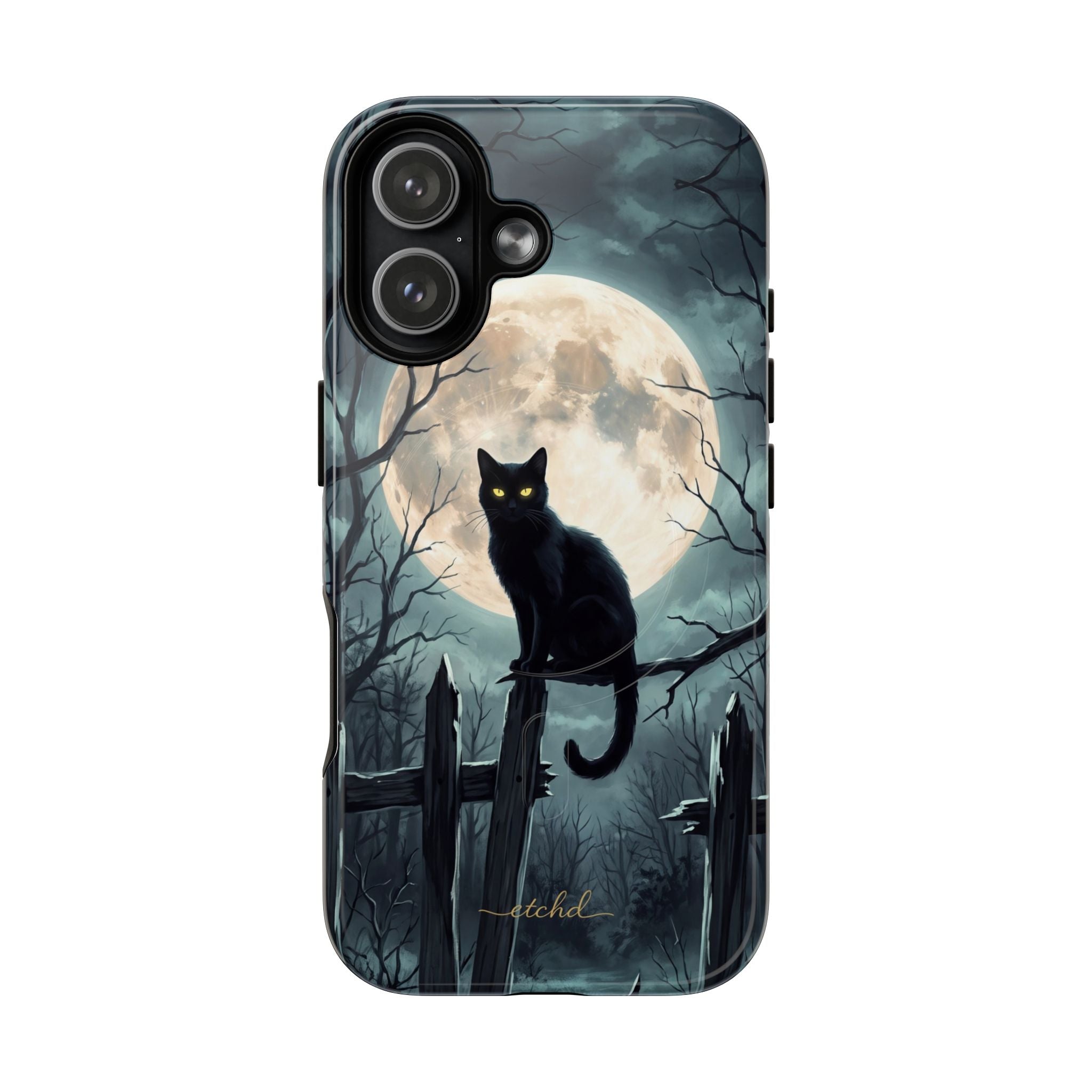 Midnight Cat Magnetic Phone Case by etchd, view 25