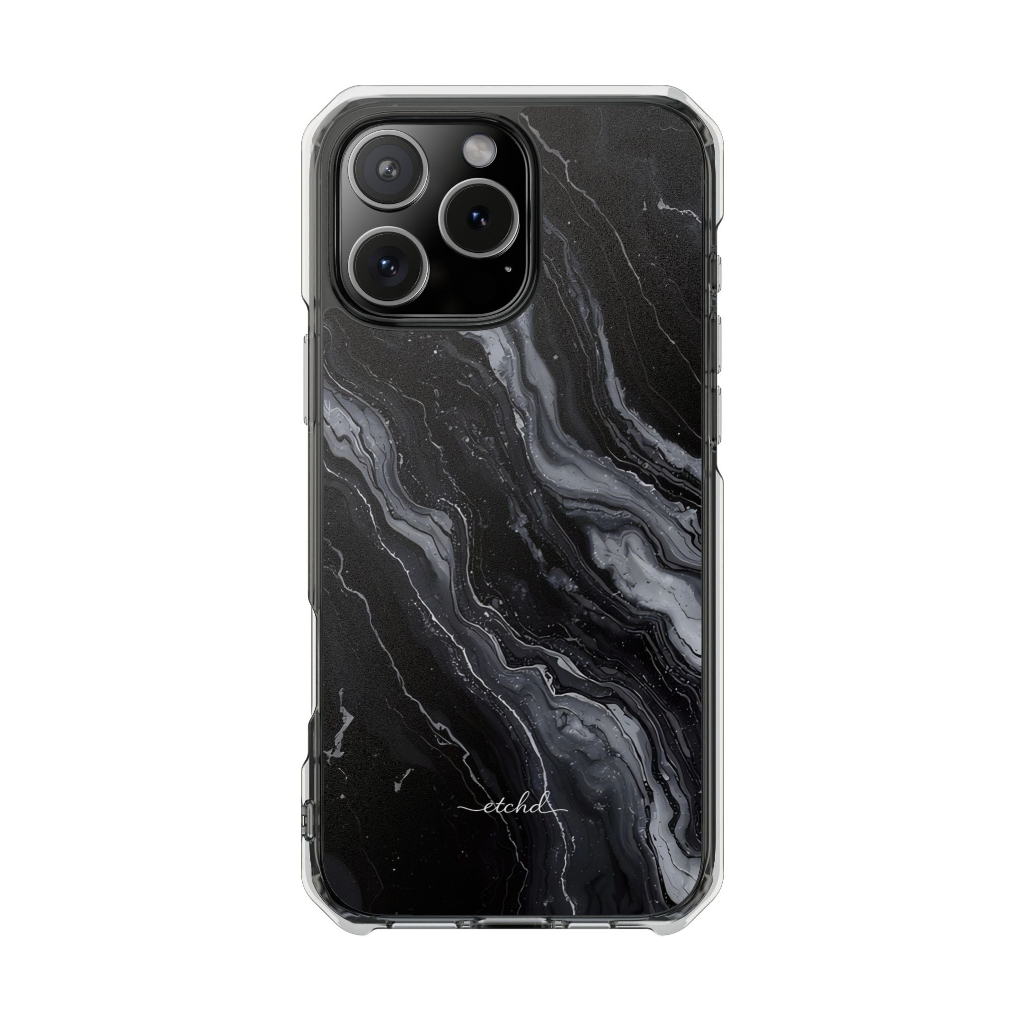 Onyx Pearl Clear Magnetic Phone Case by etchd