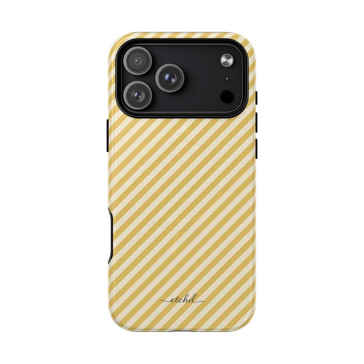 Butter & Cream Striped Diagonal Magnetic Phone Case by etchd, view 31