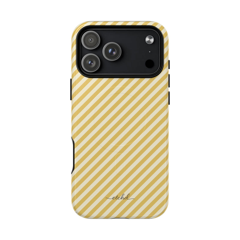 Butter & Cream Striped Diagonal Magnetic Phone Case by etchd, view 31
