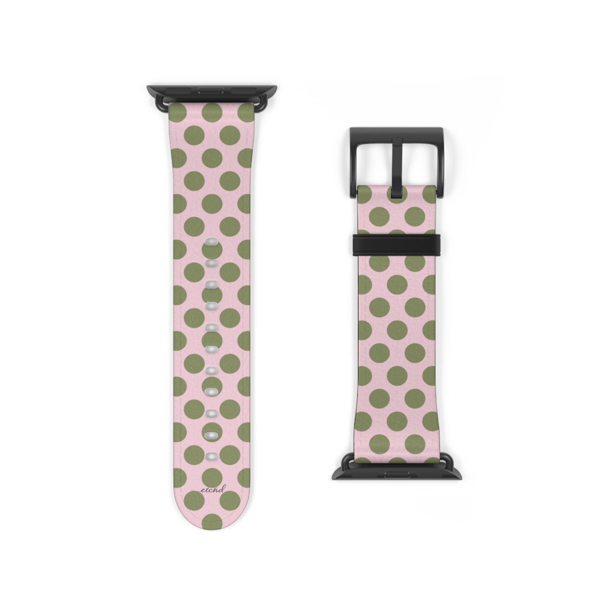 Green & Pink Polka Dot Smartwatch Strap by etchd, view 9