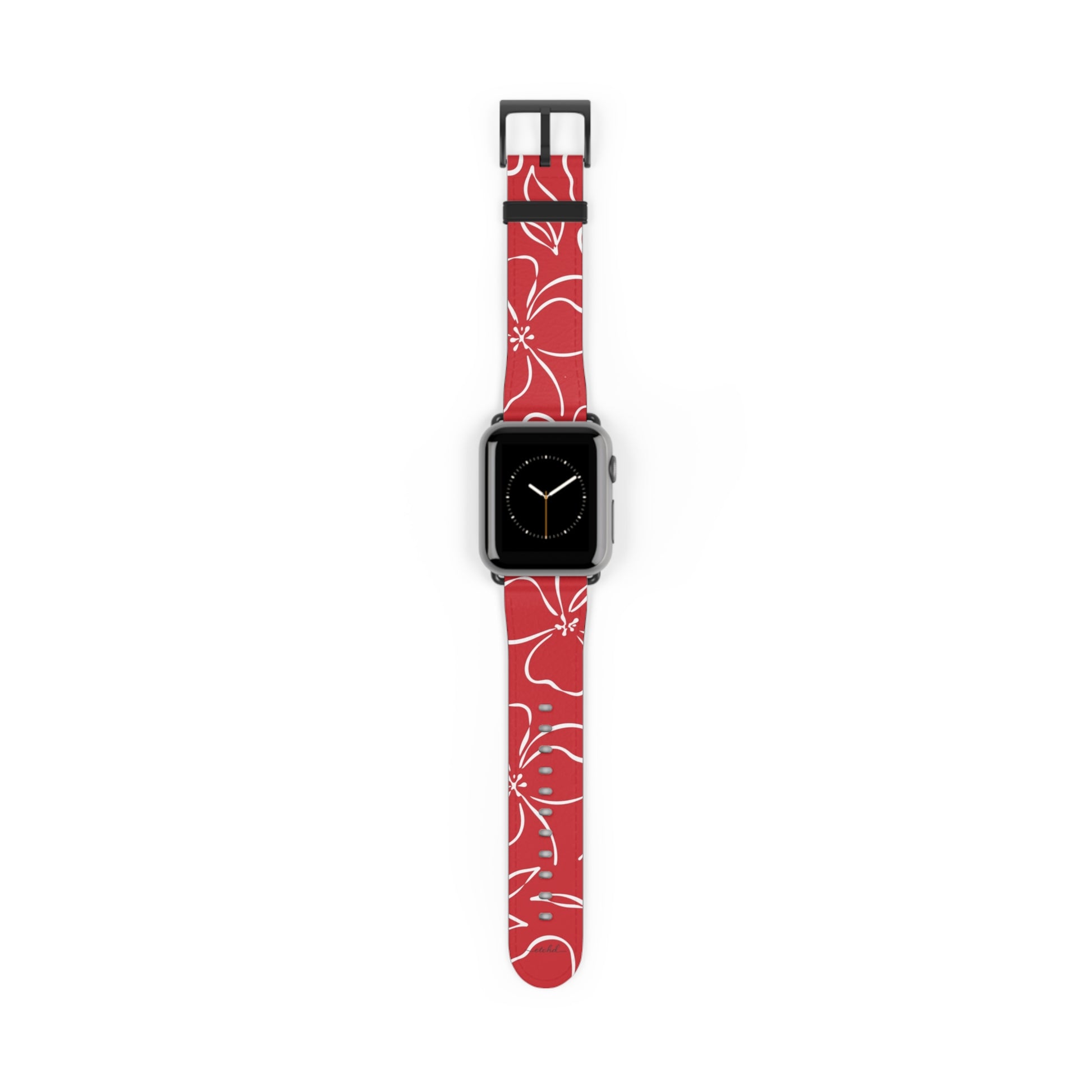 Classic Red & White Floral Correa para smartwatch de etchd