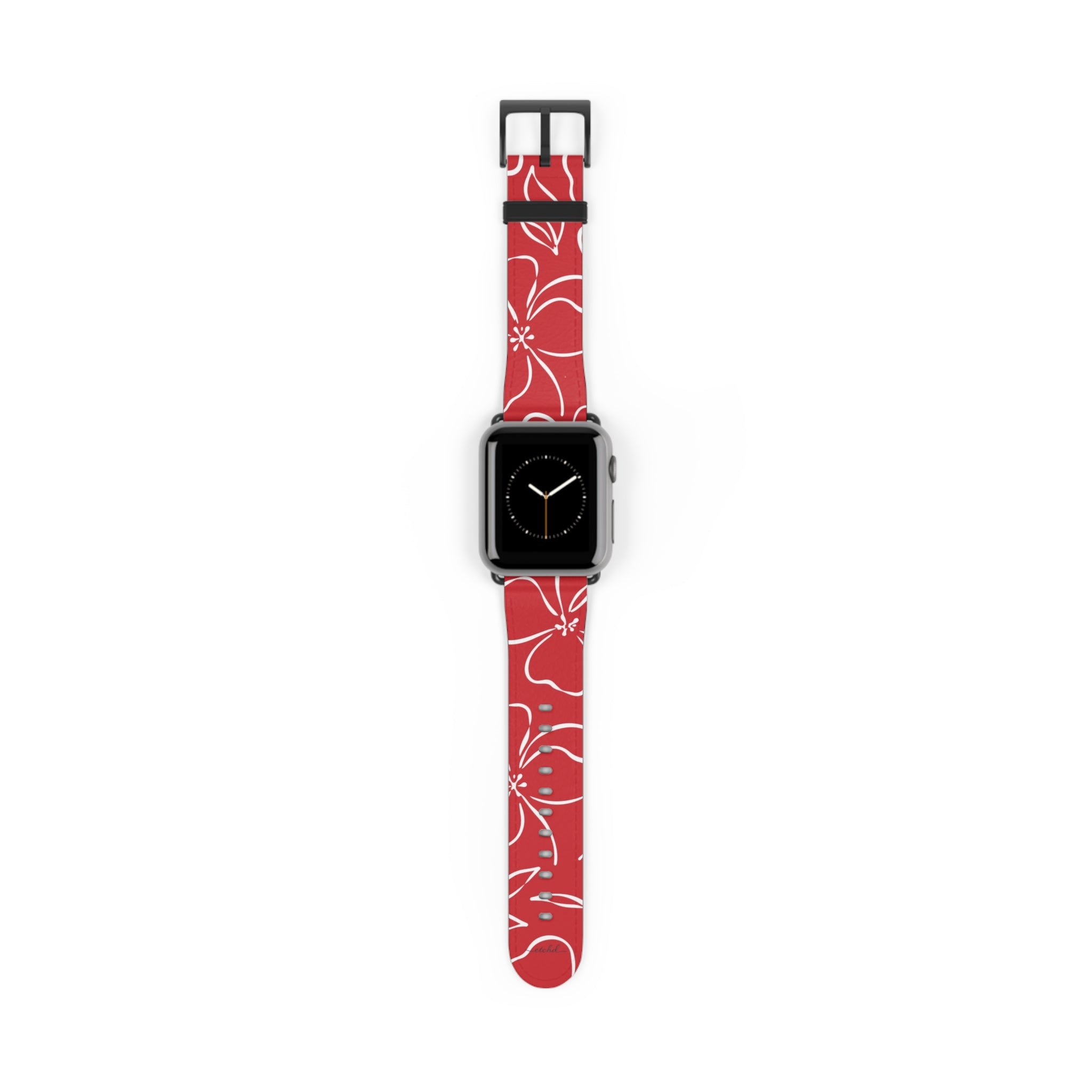 Classic Red & White Floral Cinturino per smartwatch di etchd
