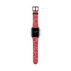 Classic Red & White Floral Correa para smartwatch de etchd