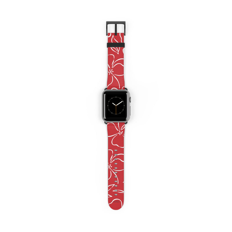 Classic Red & White Floral Correa para smartwatch de etchd