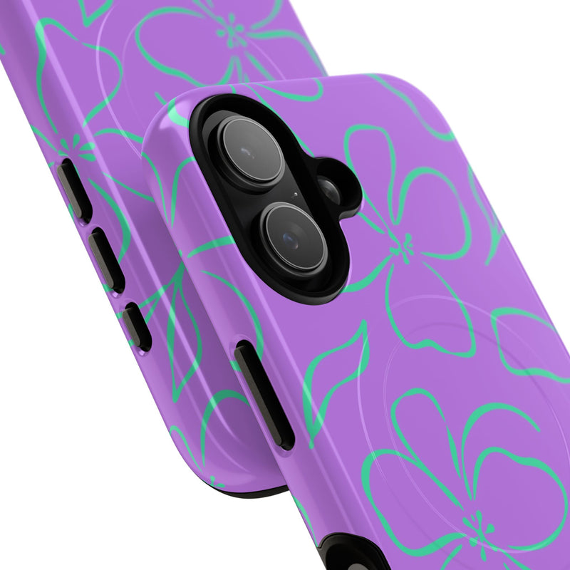 Lilac & Hypermint Floral Magnetic Phone Case by etchd, view 87