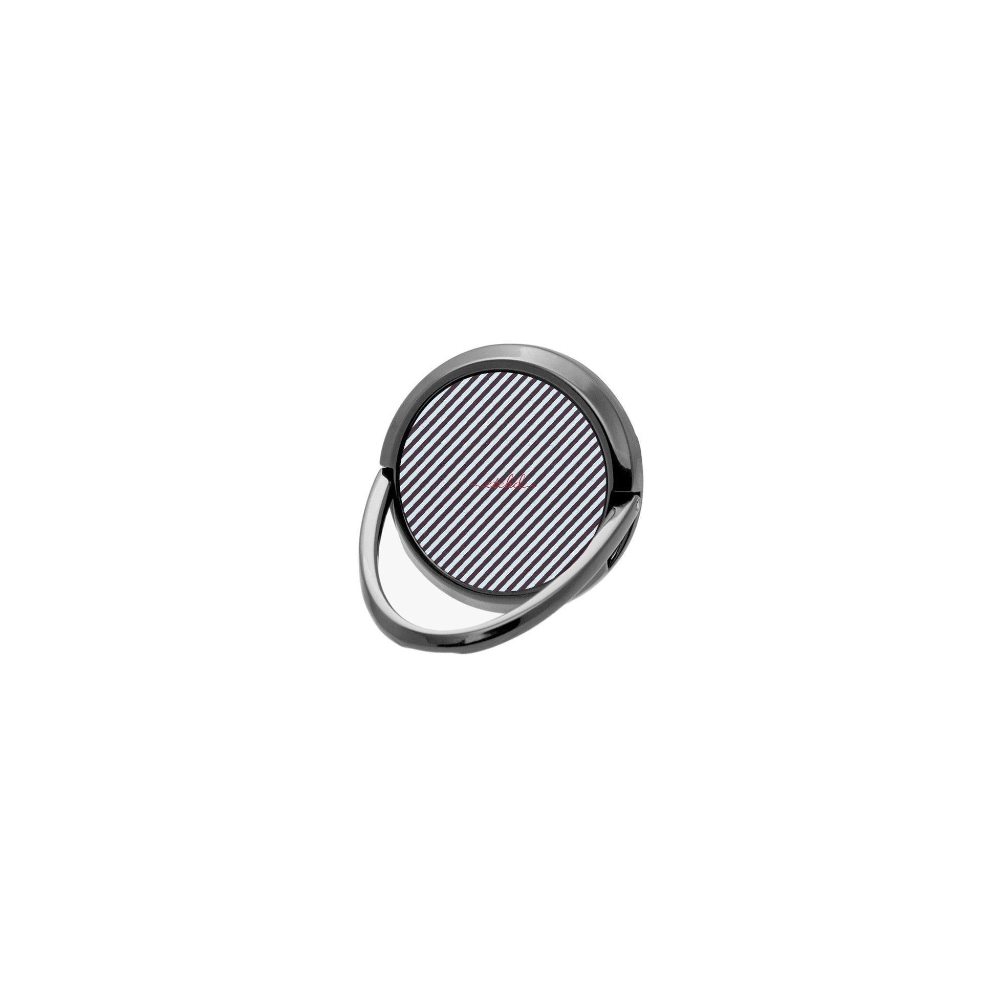 Plum And Blue Striped Diagonal Phone Ring Holder by etchd